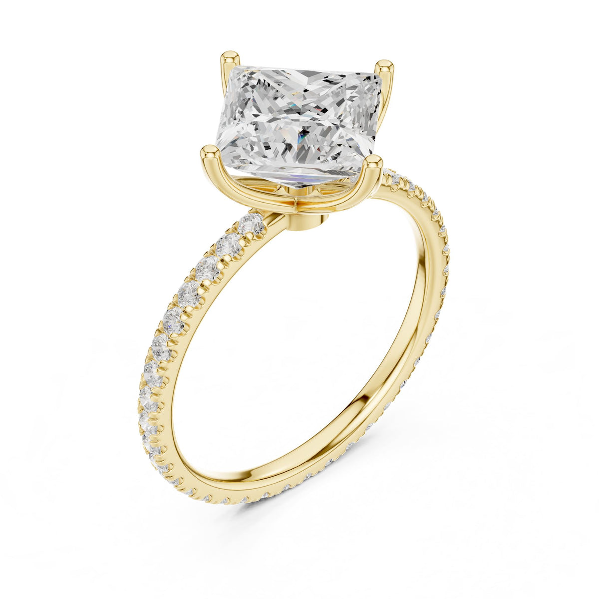 Princess Accented Lab Grown Diamond Engagement Ring