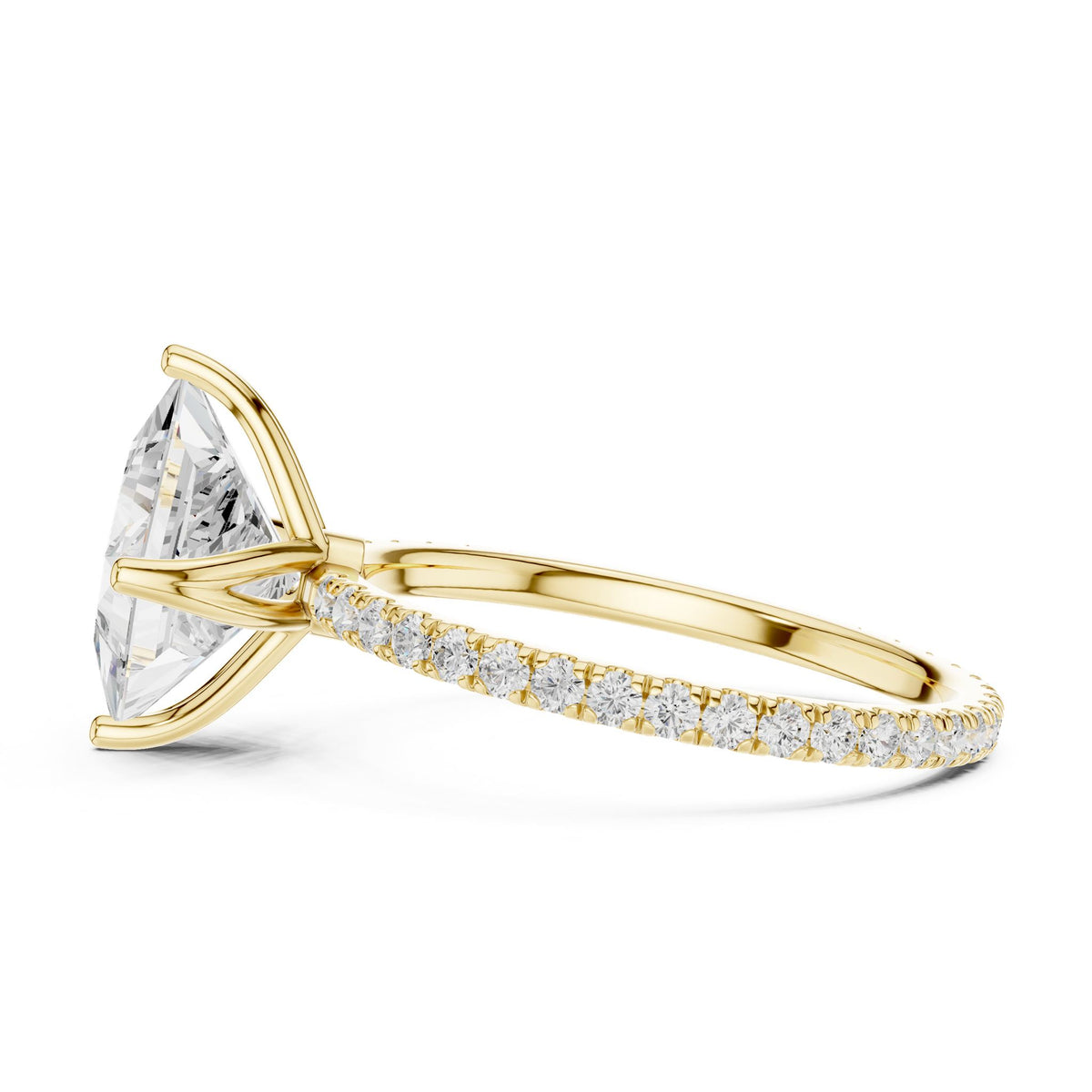 Princess Accented Lab Grown Diamond Engagement Ring