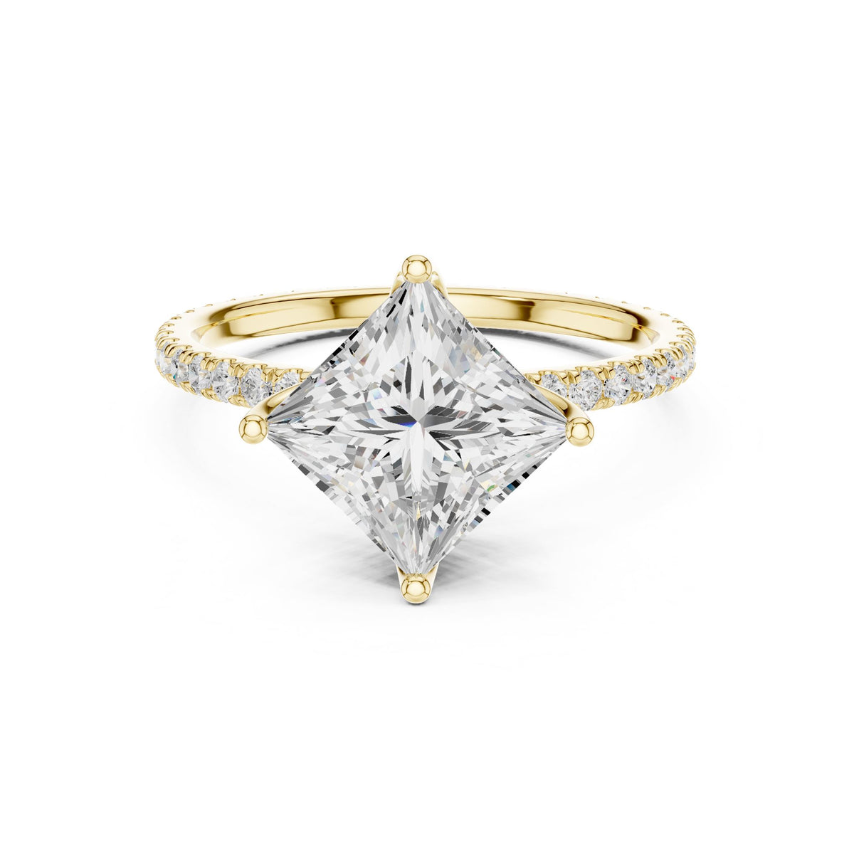 Princess Accented Lab Grown Diamond Engagement Ring