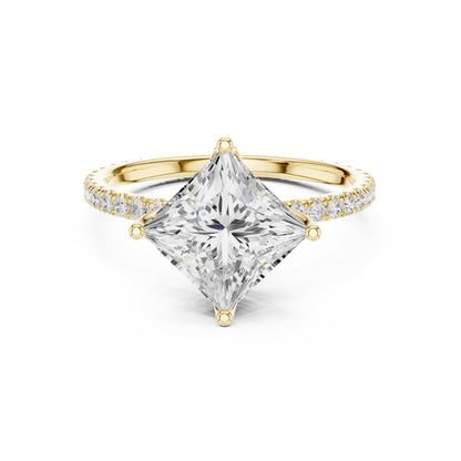 Princess Accented Lab Grown Diamond Engagement Ring