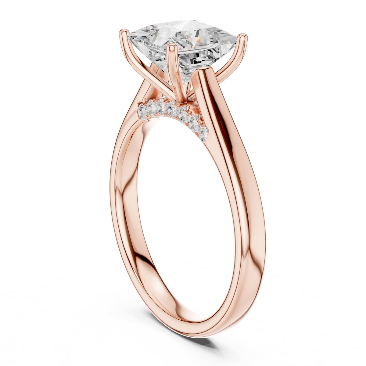 Princess Accented Lab Grown Diamond Engagement Ring