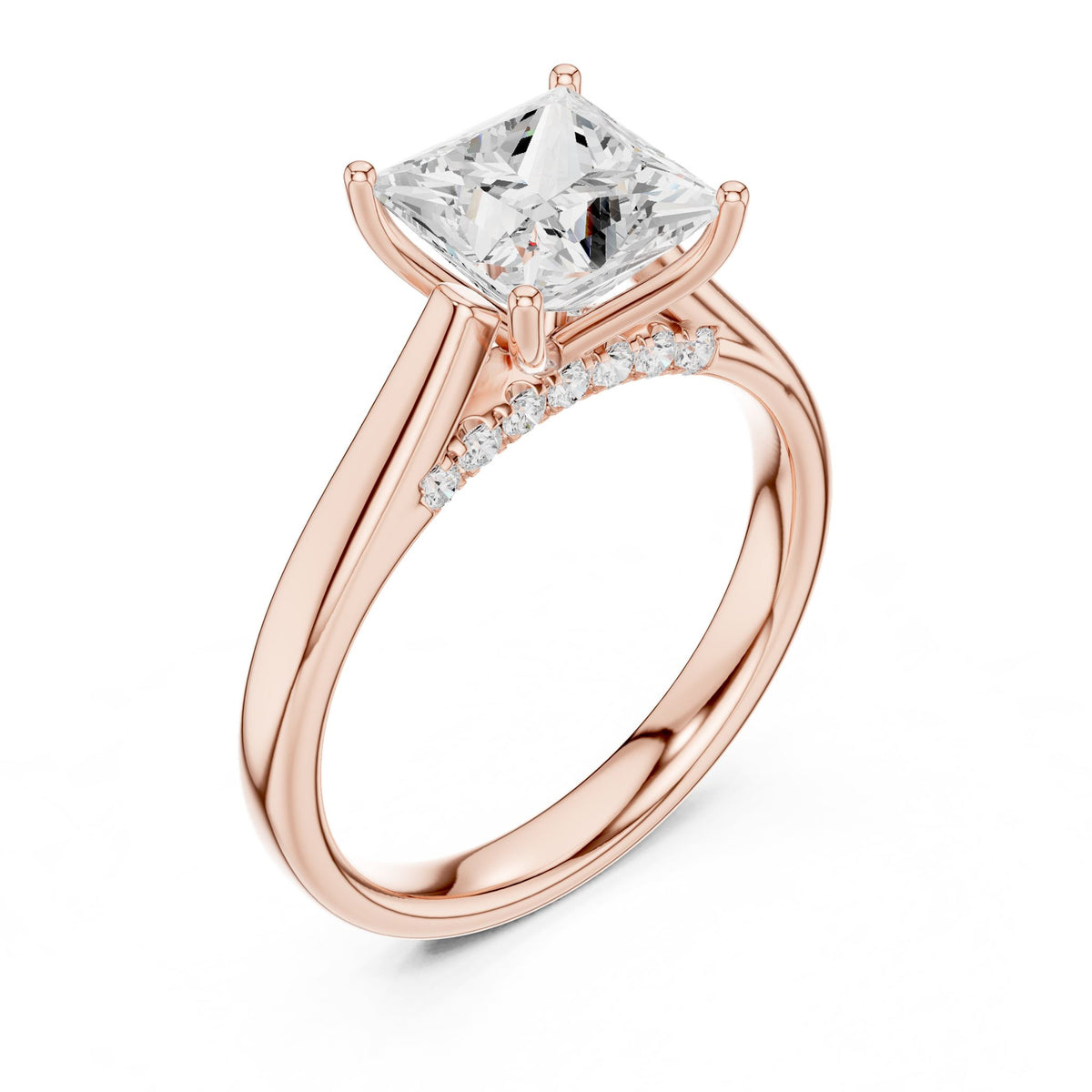 Princess Accented Lab Grown Diamond Engagement Ring