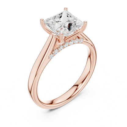 Princess Accented Lab Grown Diamond Engagement Ring