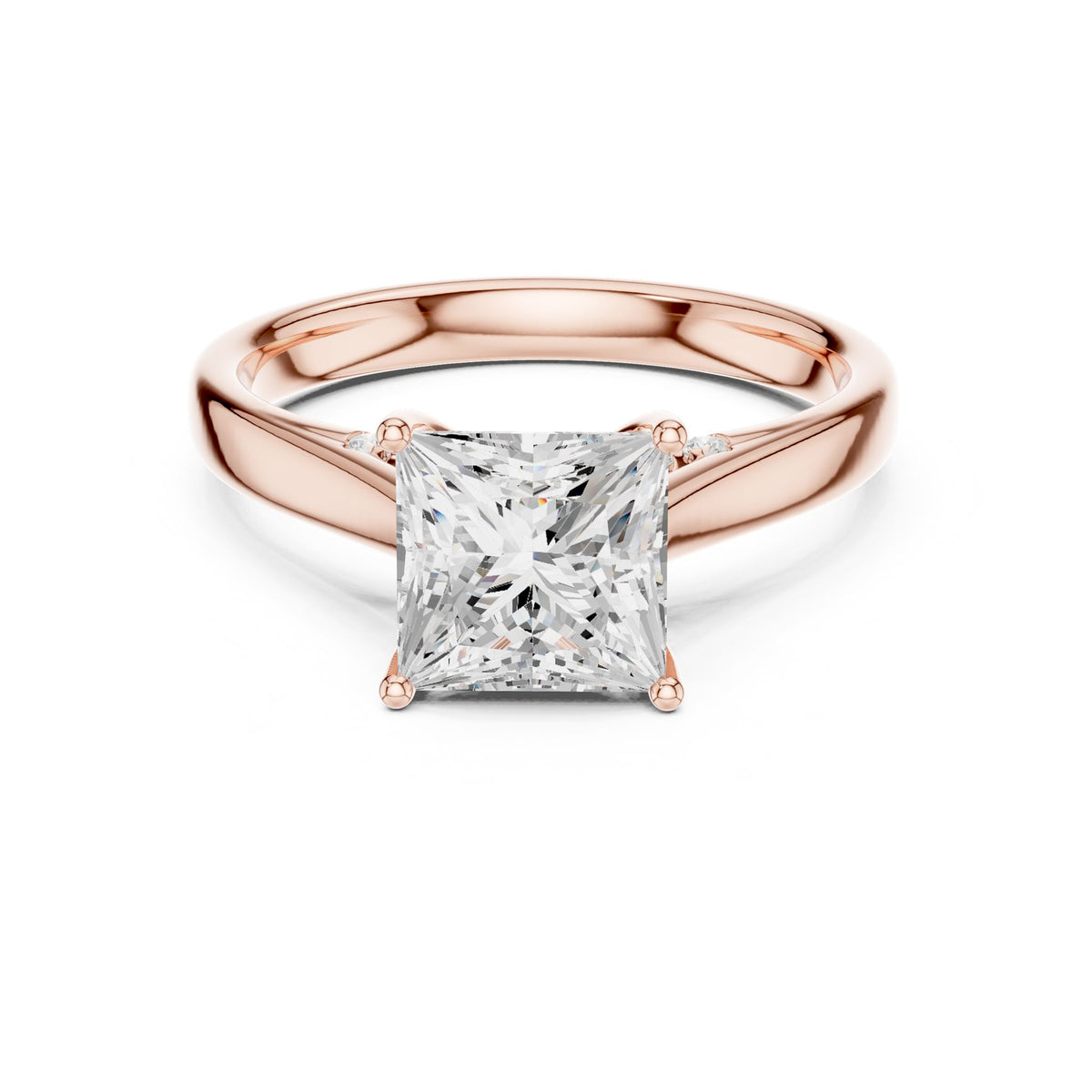 Princess Accented Lab Grown Diamond Engagement Ring