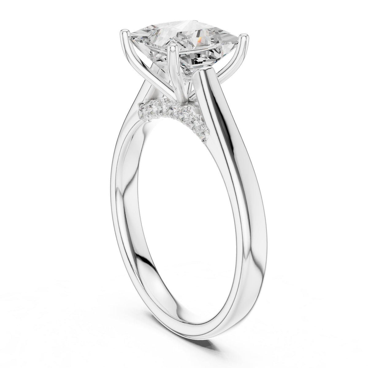 Princess Accented Lab Grown Diamond Engagement Ring
