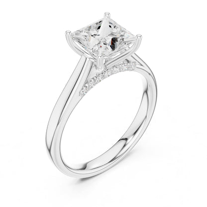 Princess Accented Lab Grown Diamond Engagement Ring
