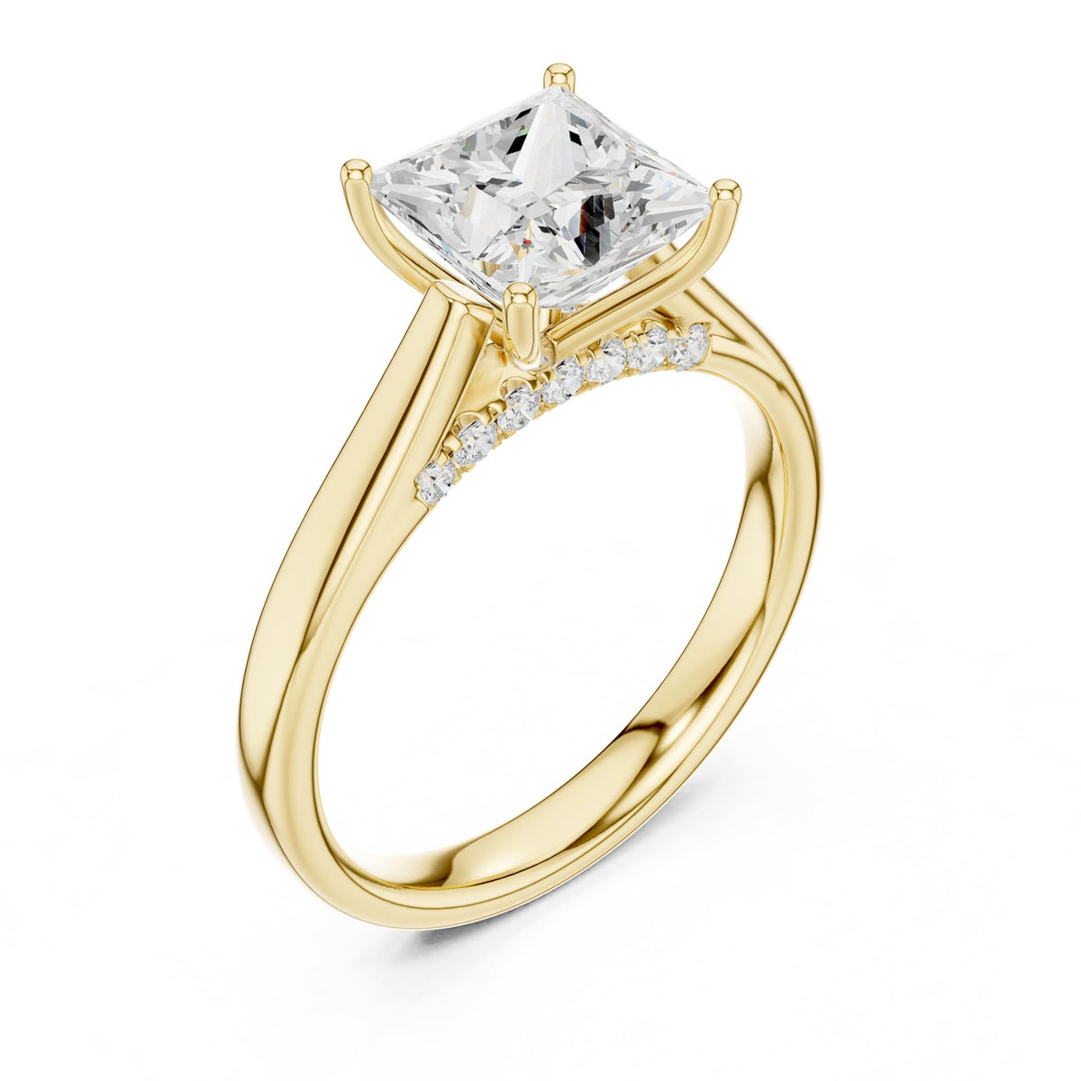 Princess Accented Lab Grown Diamond Engagement Ring
