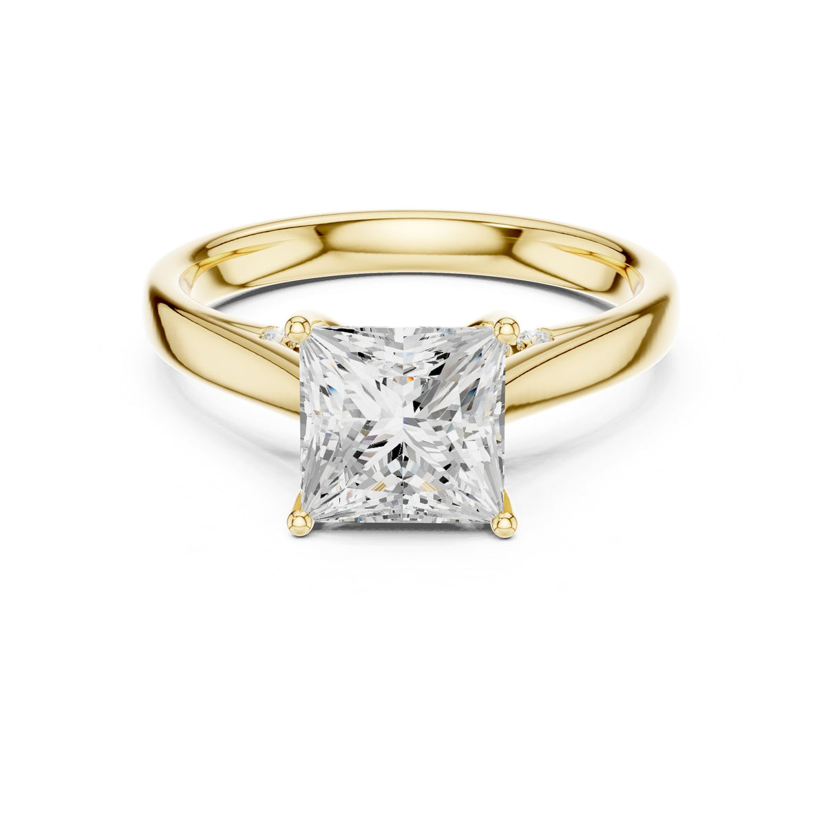 Princess Accented Lab Grown Diamond Engagement Ring