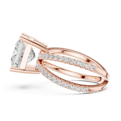 Princess Accented Lab Grown Diamond Engagement Ring