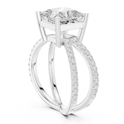Princess Accented Lab Grown Diamond Engagement Ring