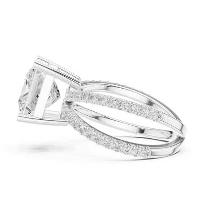 Princess Accented Lab Grown Diamond Engagement Ring