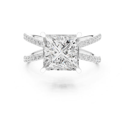 Princess Accented Lab Grown Diamond Engagement Ring
