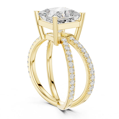 Princess Accented Lab Grown Diamond Engagement Ring