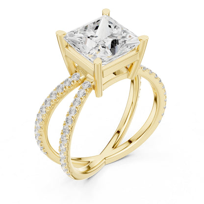 Princess Accented Lab Grown Diamond Engagement Ring