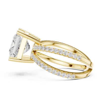 Princess Accented Lab Grown Diamond Engagement Ring