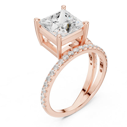 Princess Accented Lab Grown Diamond Engagement Ring