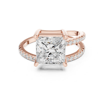 Princess Accented Lab Grown Diamond Engagement Ring