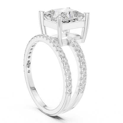 Princess Accented Lab Grown Diamond Engagement Ring