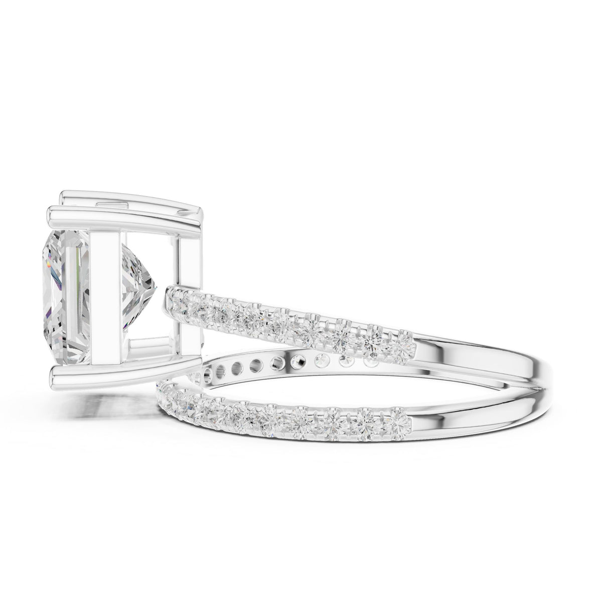 Princess Accented Lab Grown Diamond Engagement Ring