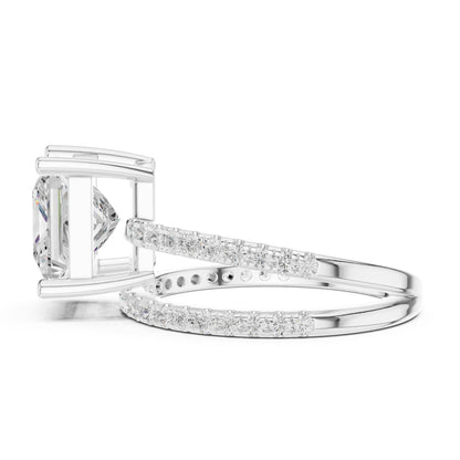 Princess Accented Lab Grown Diamond Engagement Ring