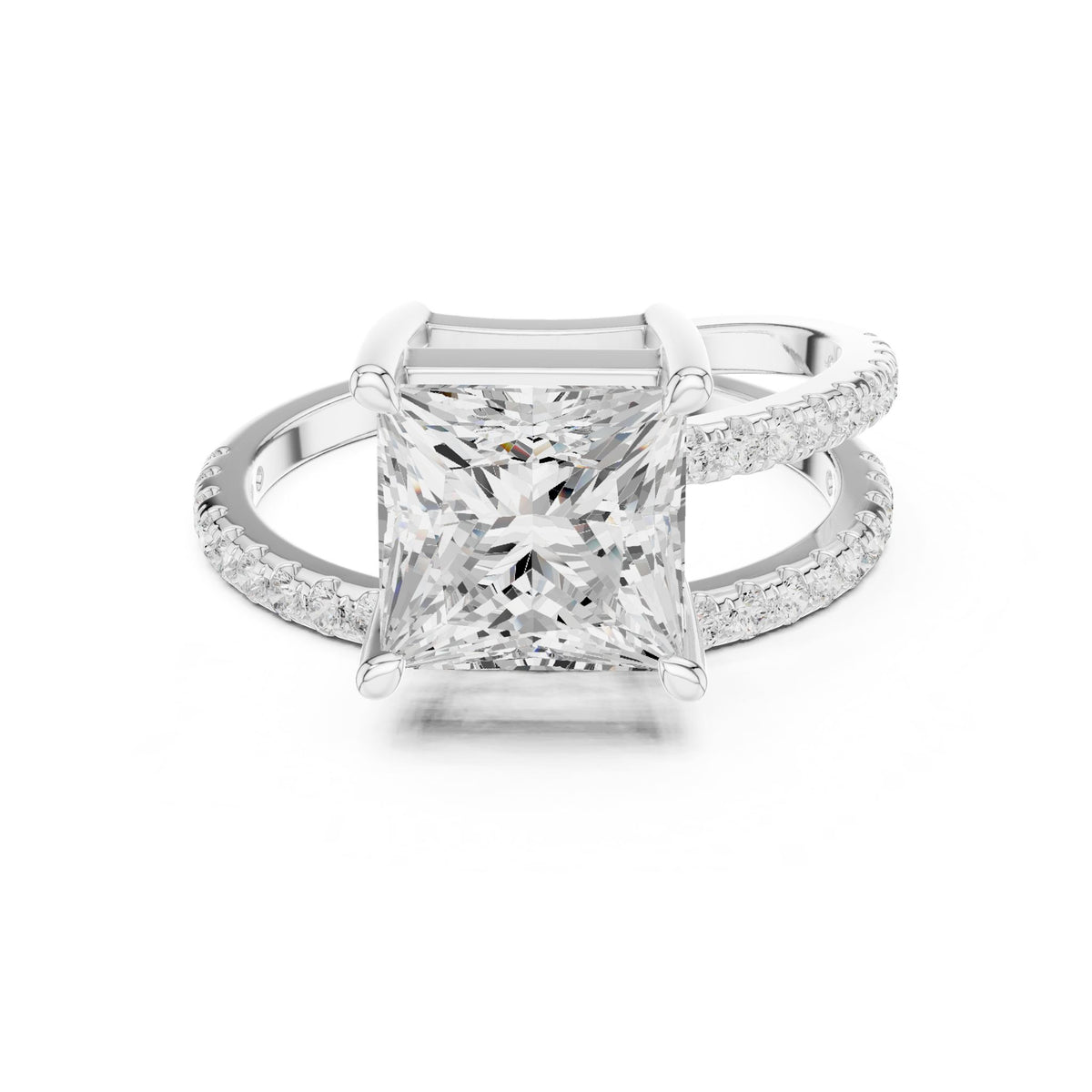 Princess Accented Lab Grown Diamond Engagement Ring
