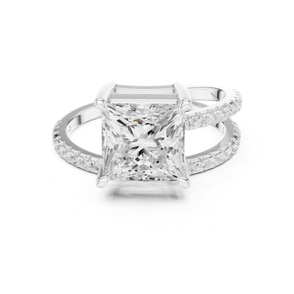 Princess Accented Lab Grown Diamond Engagement Ring