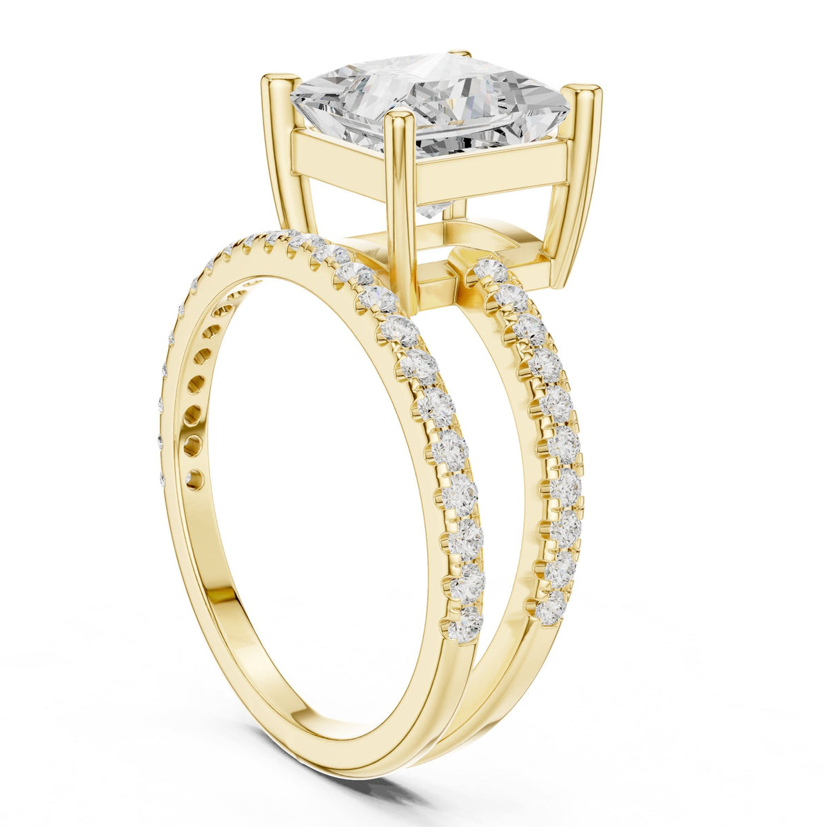 Princess Accented Lab Grown Diamond Engagement Ring