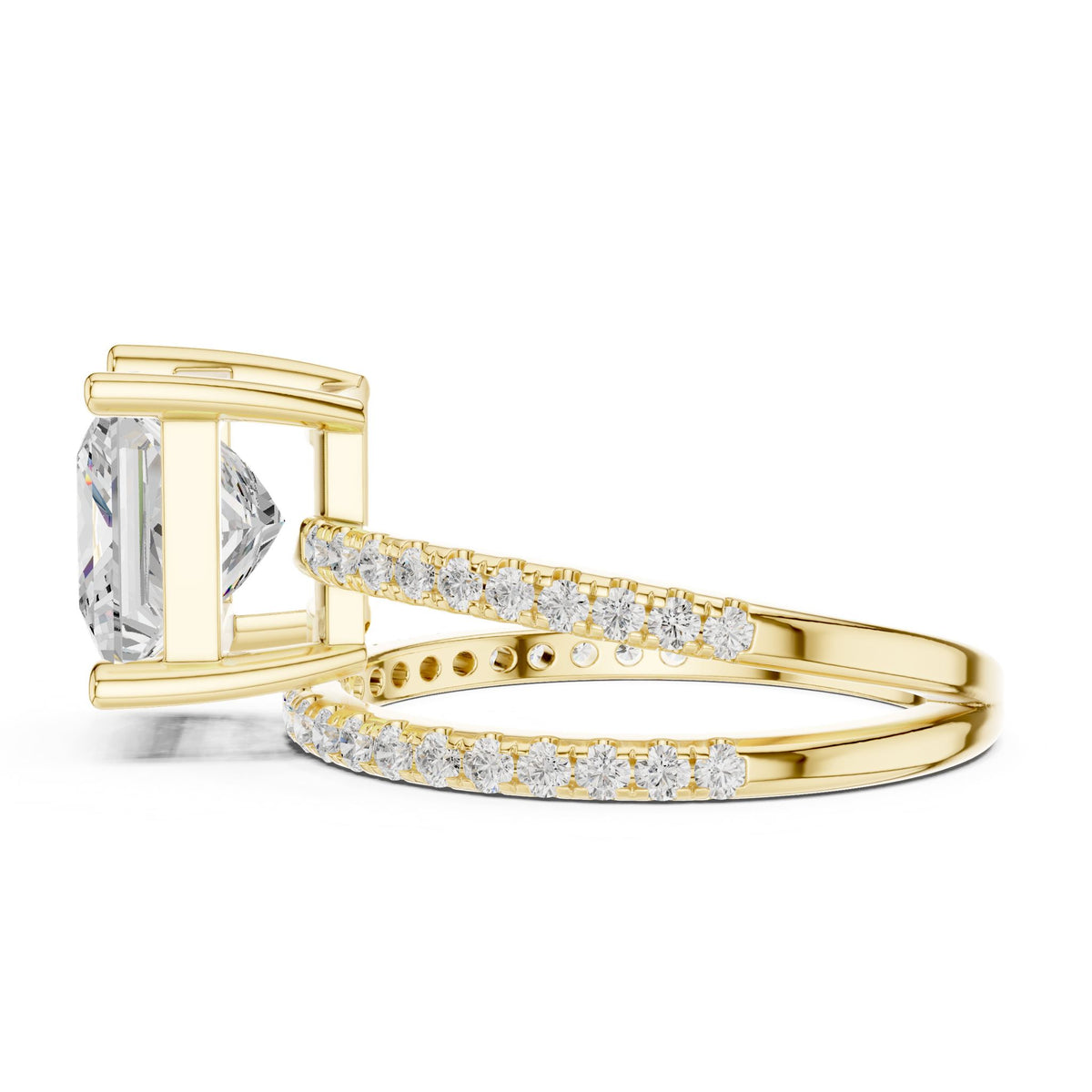 Princess Accented Lab Grown Diamond Engagement Ring
