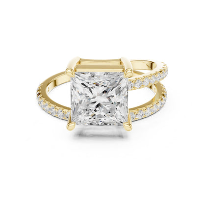 Princess Accented Lab Grown Diamond Engagement Ring