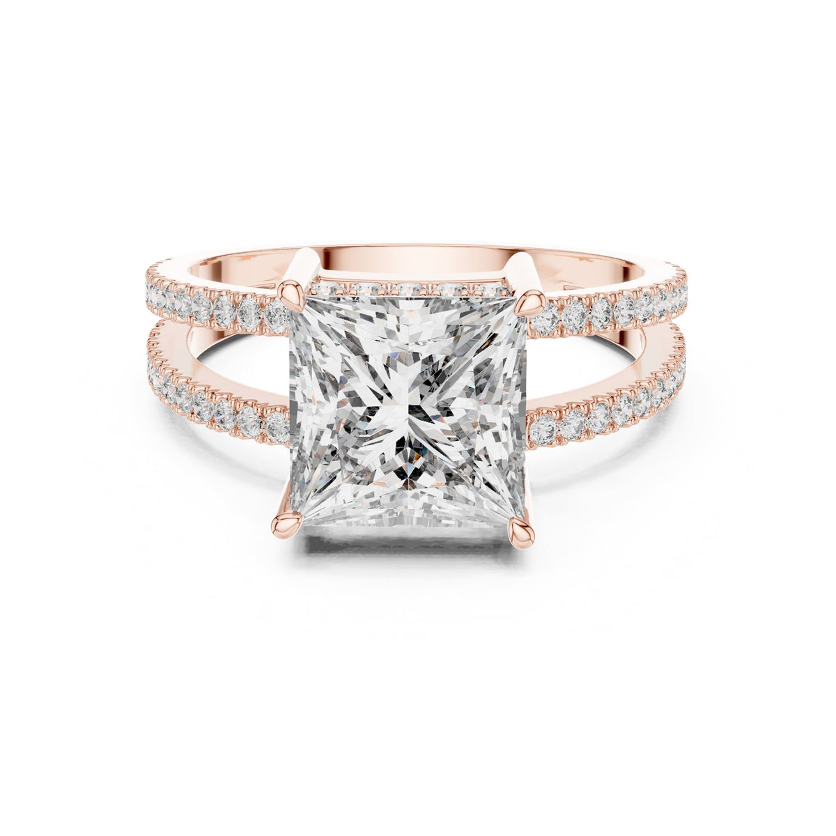 Princess Accented Lab Grown Diamond Engagement Ring