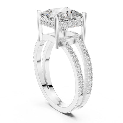 Princess Accented Lab Grown Diamond Engagement Ring