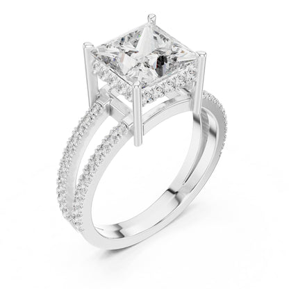 Princess Accented Lab Grown Diamond Engagement Ring