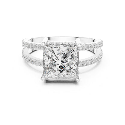 Princess Accented Lab Grown Diamond Engagement Ring