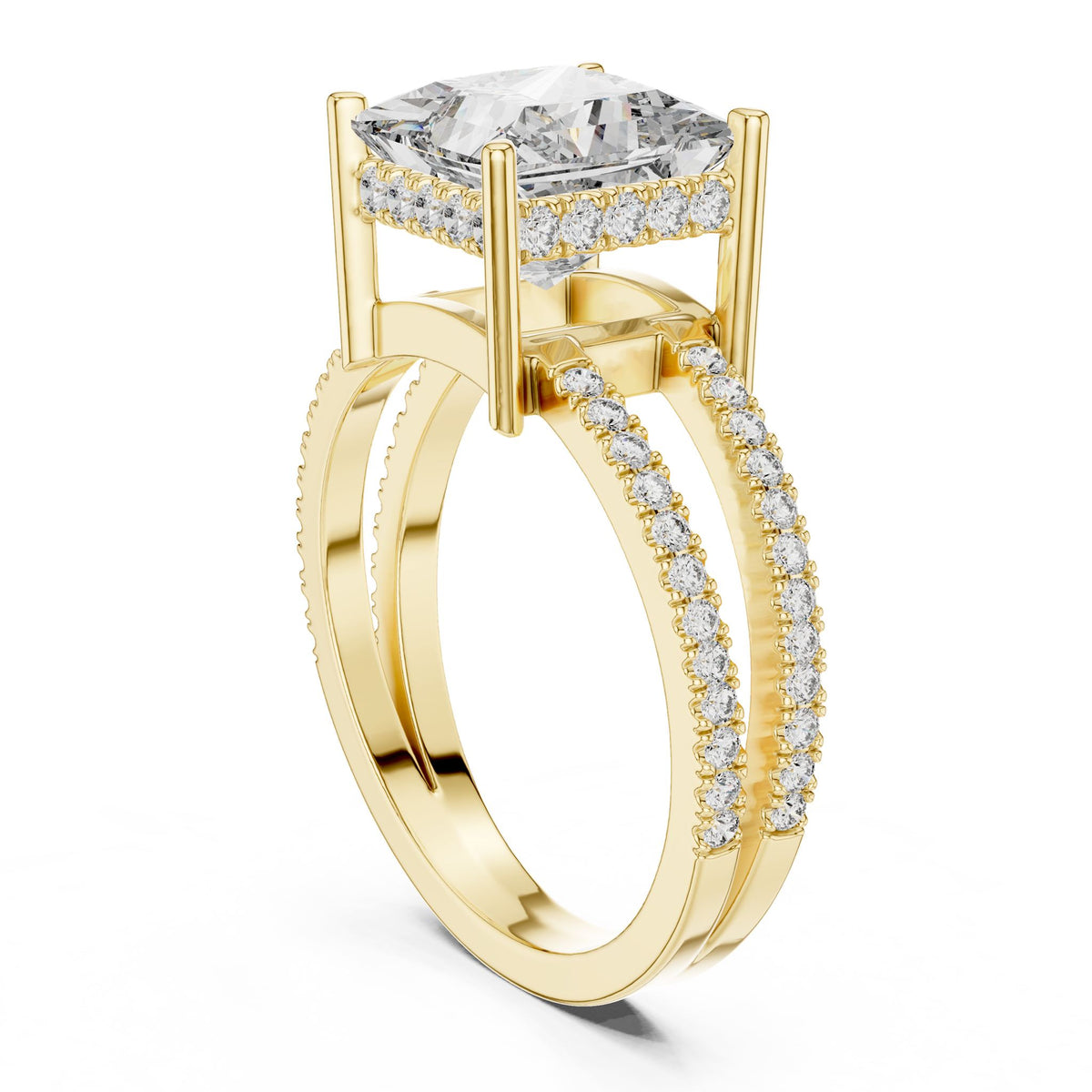 Princess Accented Lab Grown Diamond Engagement Ring