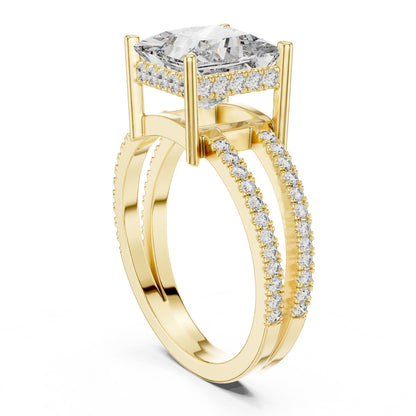 Princess Accented Lab Grown Diamond Engagement Ring