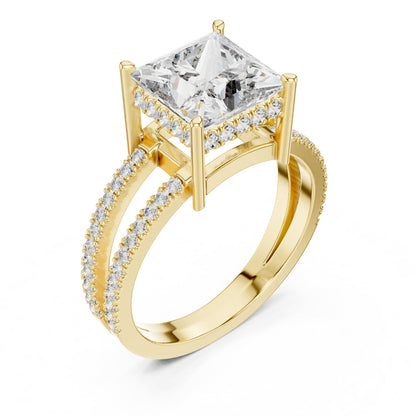Princess Accented Lab Grown Diamond Engagement Ring