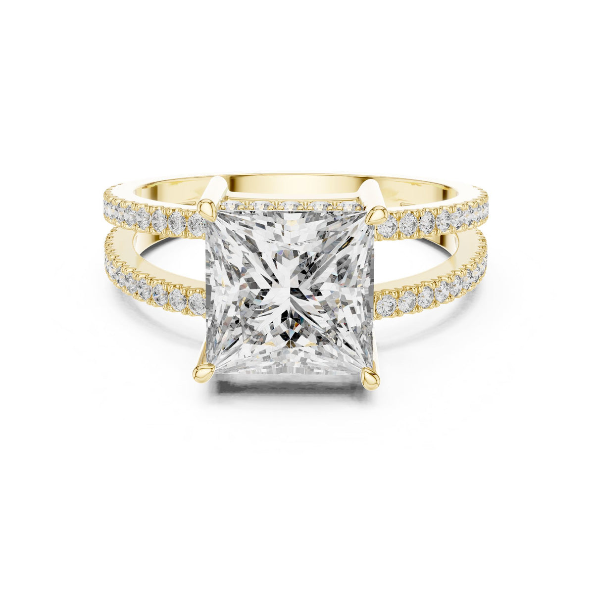 Princess Accented Lab Grown Diamond Engagement Ring