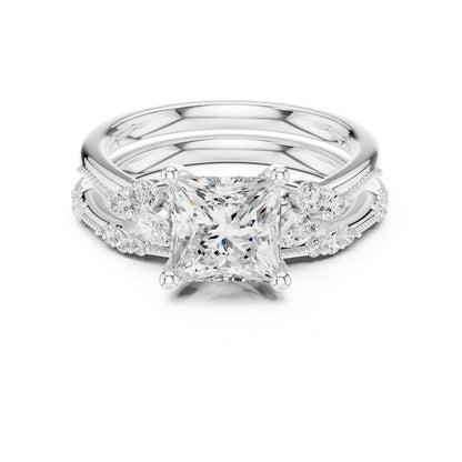 Princess Accented Lab Grown Diamond Engagement Ring