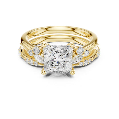 Princess Accented Lab Grown Diamond Engagement Ring