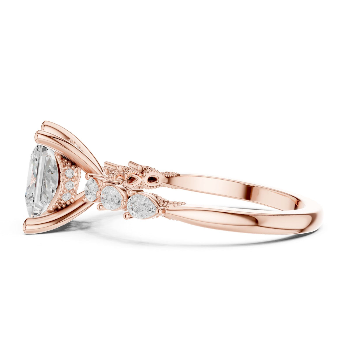 Princess Accented Lab Grown Diamond Engagement Ring