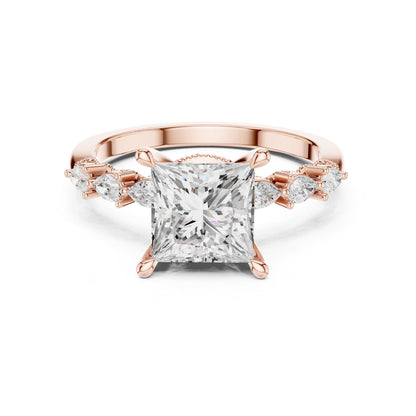 Princess Accented Lab Grown Diamond Engagement Ring