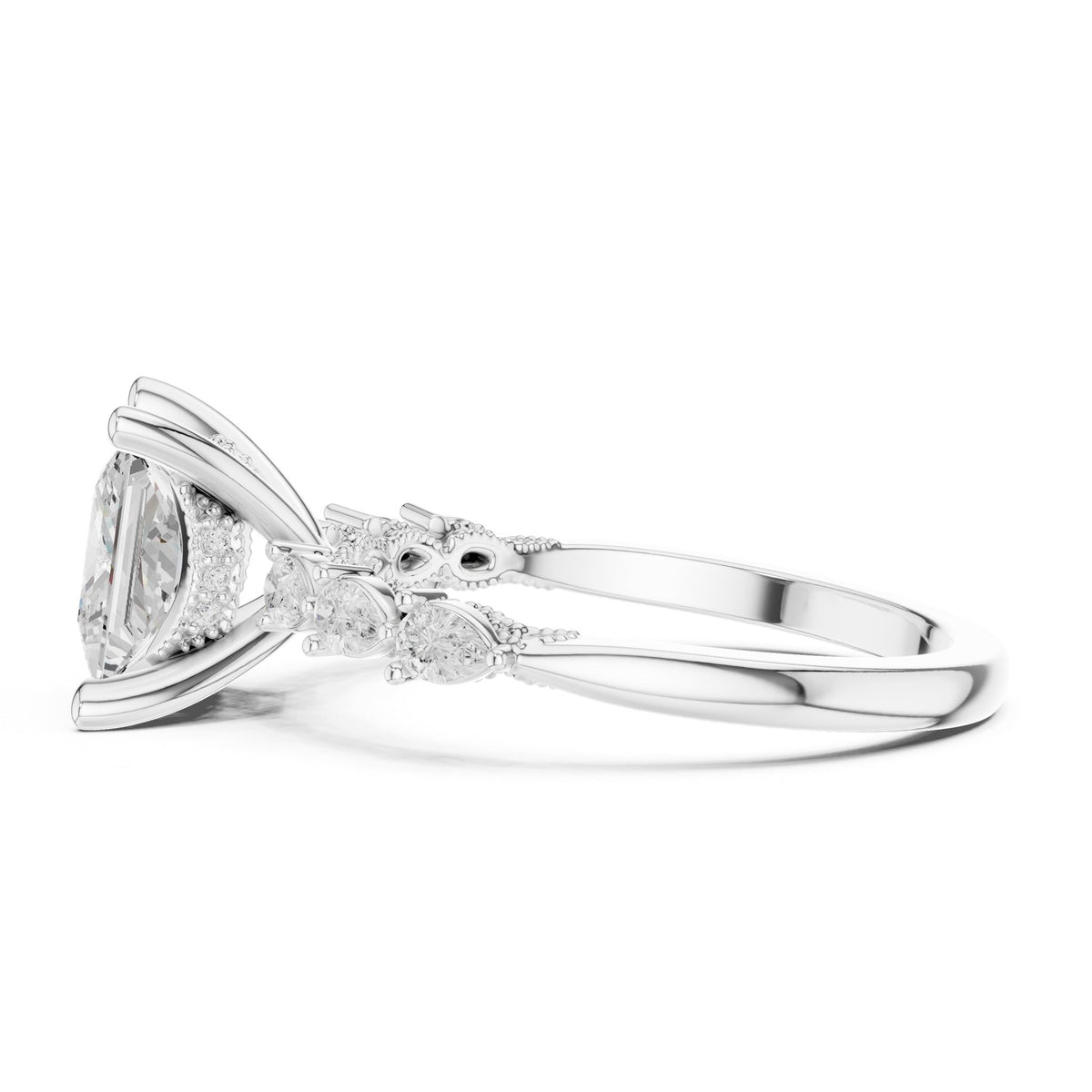 Princess Accented Lab Grown Diamond Engagement Ring