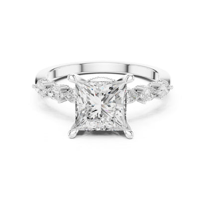 Princess Accented Lab Grown Diamond Engagement Ring