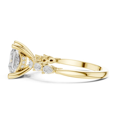 Princess Accented Lab Grown Diamond Engagement Ring