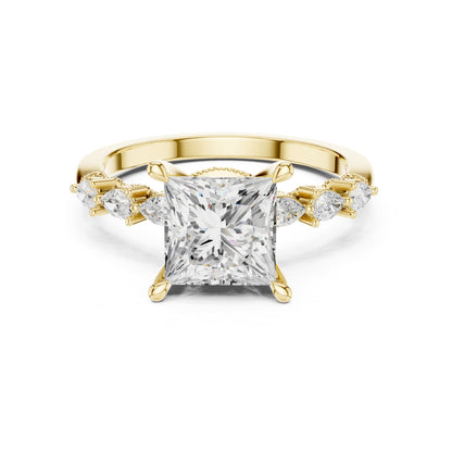 Princess Accented Lab Grown Diamond Engagement Ring