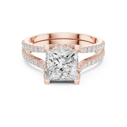 Princess Accented Lab Grown Diamond Engagement Ring