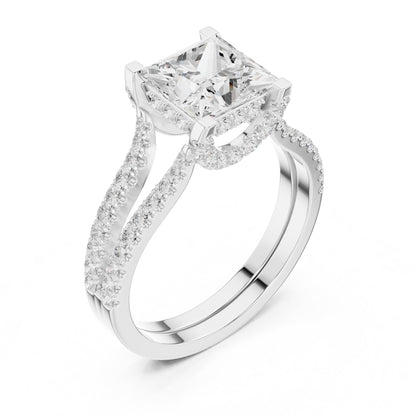 Princess Accented Lab Grown Diamond Engagement Ring