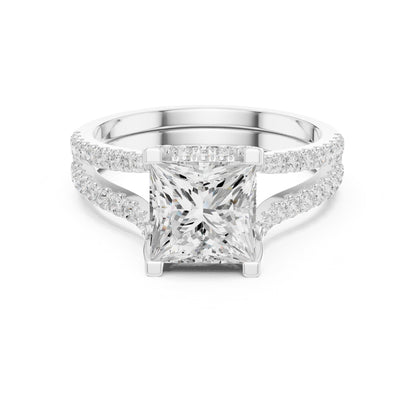 Princess Accented Lab Grown Diamond Engagement Ring