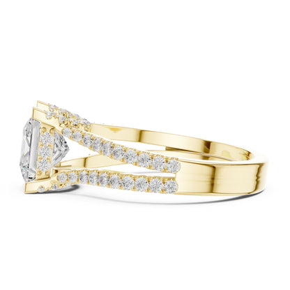 Princess Accented Lab Grown Diamond Engagement Ring