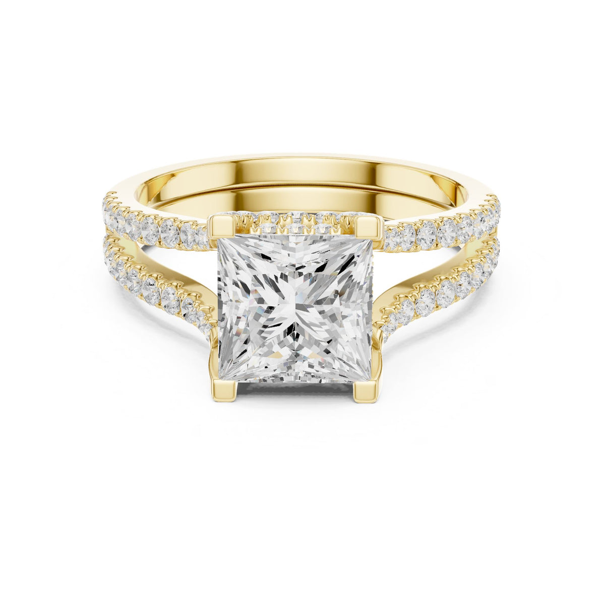 Princess Accented Lab Grown Diamond Engagement Ring